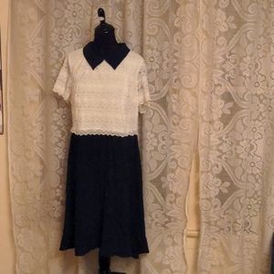 Black and white collar dress